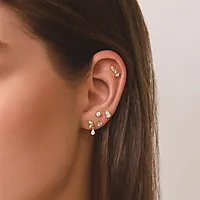 Bilde nummer 2 av Ørepiercing i 925 forgylt sølv med zirkonia