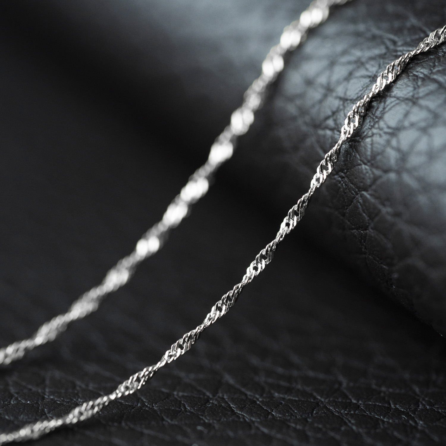 Bilde nummer 3 av Pan Jewelry, Singapore kjede i 925 rhodinert sølv, 50 cm