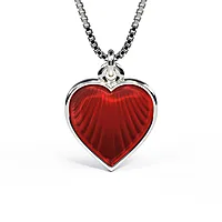 Smykke til barn i 925 sølv med rødt hjerte