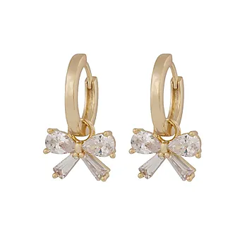 Eira øreringer i forgylt messing med sløyfe