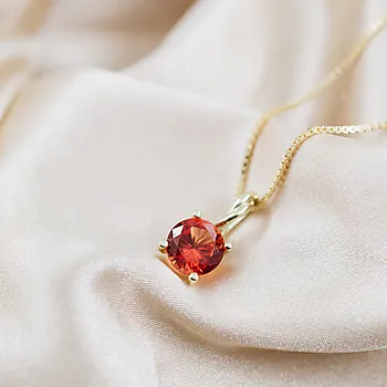 Bilde nummer 3 av Pan Jewelry Drops, Anheng i 585 gult gull med syntetisk Padparascha