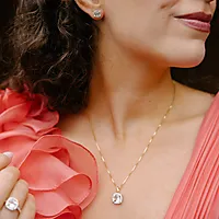 Bilde nummer 3 av Siena diamantsmykke i 585 gult gull 0,18 ct med grønn ametyst