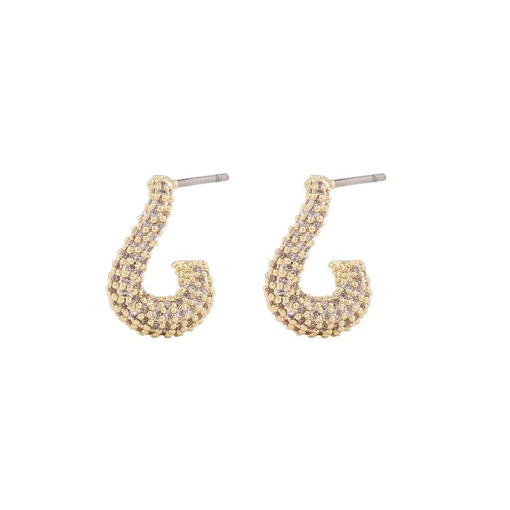 SNÖ of Sweden Naomi Small Irregular Oval Earring Gold/Clear