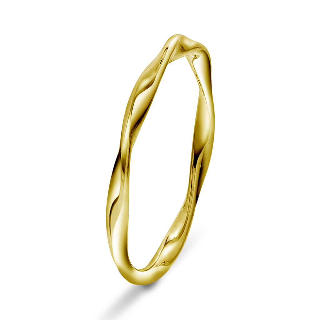 Pan Jewelry, Bølge ring i 925 forgylt sølv