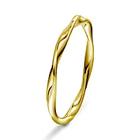 Pan Jewelry, Bølge ring i 925 forgylt sølv