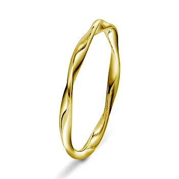 Pan Jewelry, Bølge ring i 925 forgylt sølv