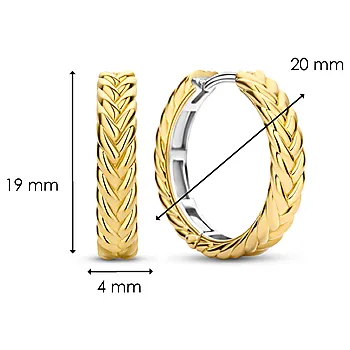 Bilde nummer 4 av Ti Sento, Øreringer i forgylt 925 sølv med flettet design