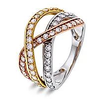 Verona diamantring i 585 flerfarget gull 1,00 ct