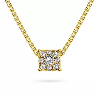 Line smykke i 375 gult gull med diamanter 0,12 ct