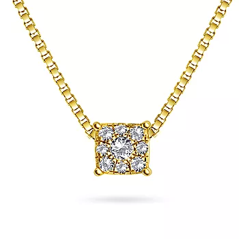 Line smykke i 375 gult gull med diamanter 0,12 ct
