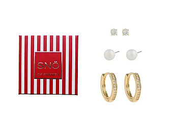 Carol øredobber i forgylt messing 3.pk