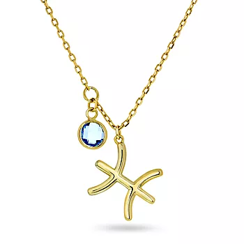 Pan Jewelry, Smykke i 925 forgylt sølv med zirkonia og horoskop Fiskene