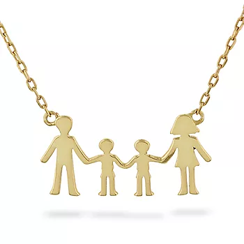 Pan Jewelry, Familiesmykke med mor, far og to sønner i forgylt 925 sølv