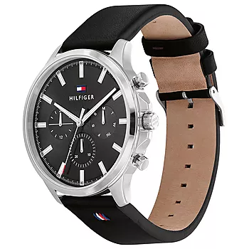 Bilde nummer 2 av Tommy Hilfiger, Herreklokke i stål med sort skinnrem