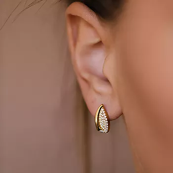 Bilde nummer 3 av Pan Jewelry, Øredobber i forgylt sølv med zirkonia