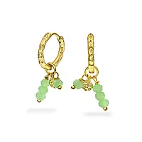 Fairy øreringer i 925 forgylt sølv med grønn zirkonia
