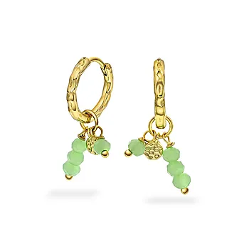 Fairy øreringer i 925 forgylt sølv med grønn zirkonia