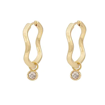 Kitty øreringer i forgylt messing med zirkonia