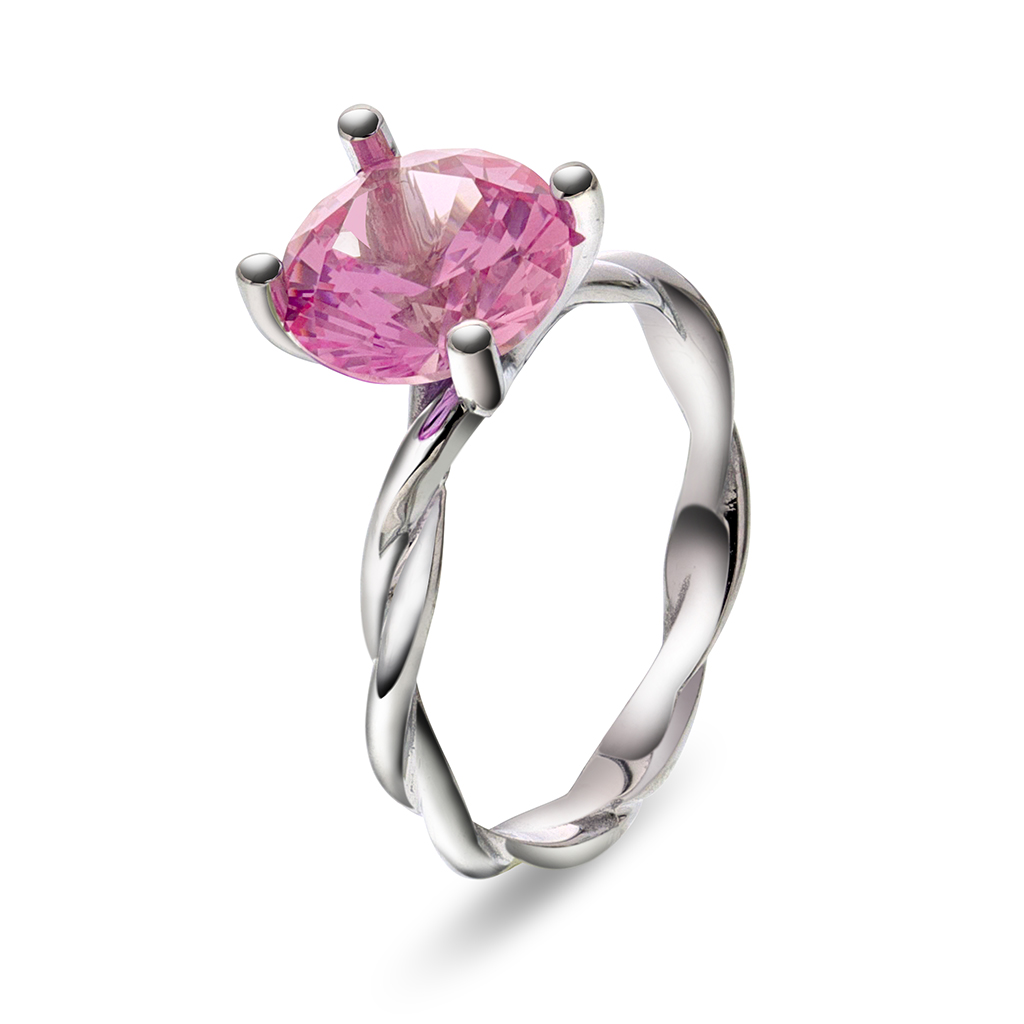 Pan Jewelry Drops, Ring i 585 hvitt gull med syntetisk Spinell