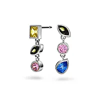Pan Jewelry, Øredobber i 925 sølv med farget zirkonia
