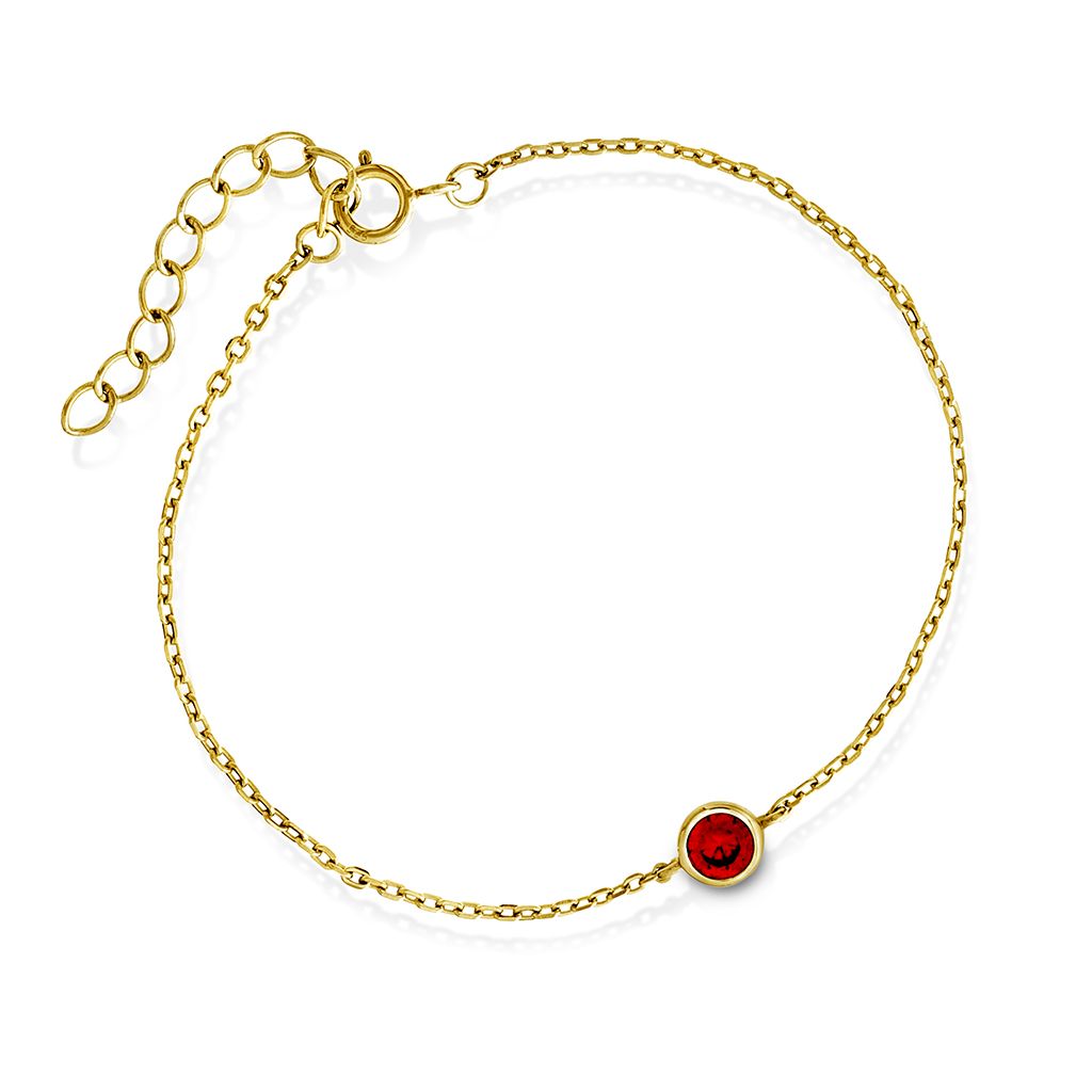 Pan Jewelry, Armbånd i 925 forgylt sølv med orange zirkonia