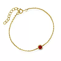 Pan Jewelry, Armbånd i 925 forgylt sølv med orange zirkonia