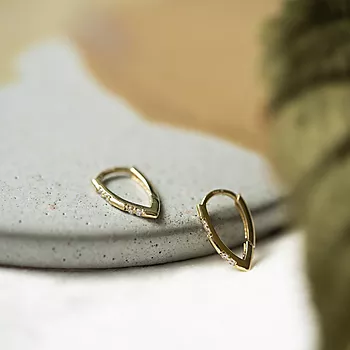 Bilde nummer 4 av Pan Jewelry, Øreringer i 585 gult gull med zirkonia