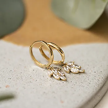 Bilde nummer 3 av Pan Jewelry, Øreringer i 585 gult gull med zirkonia