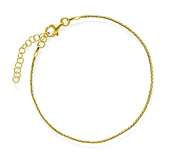 Hvete armbånd i 925 forgylt sølv, 19 cm