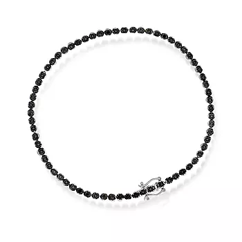 Cathinka tennisarmbånd i 585 hvitt gull med sorte diamanter 0,37 ct