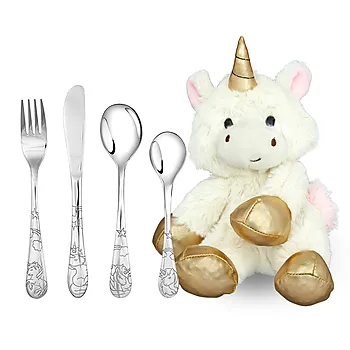 Enhjørning bestikk til barn i stål