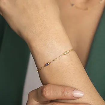 Bilde nummer 2 av Pan Jewelry, Armbånd i 925 forgylt sølv med små fargede zirkonia