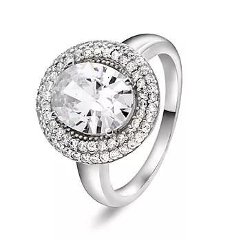 Pan jewelry, Ring i 925 sølv med zirkonia