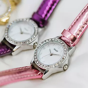 Bilde nummer 4 av Panex, Barneklokke med rosa skinnimitert rem