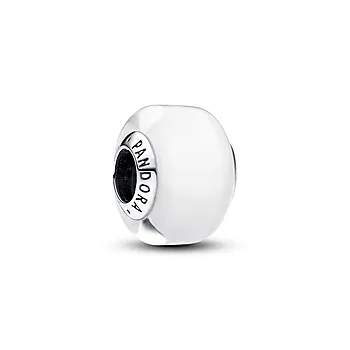 Pandora Moments, Charm i 925 sølv med hvitt muranoglass