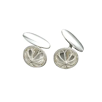 Mansjettknapper i 830 hvitt sølv