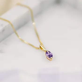 Bilde nummer 3 av Pan Jewelry, Anheng i 585 gult gull med lilla zirkonia