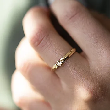 Bilde nummer 2 av Pan Jewelry, Ring i 585 gult gull med zirkonia
