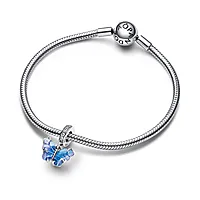 Bilde nummer 8 av Charms i 925 sølv med blå muranoglass sommerfugl