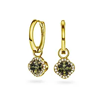 Pan Jewelry, Ivy øreringer i forgylt 925 sølv med oliven zirkonia