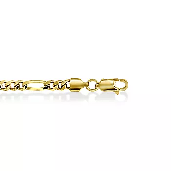 Bilde nummer 2 av Pan Jewelry, Figaro kjede i forgylt sølv 3 mm, 45-60 cm
