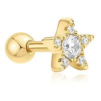 Ørepiercing i 925 forgylt sølv med stjerne