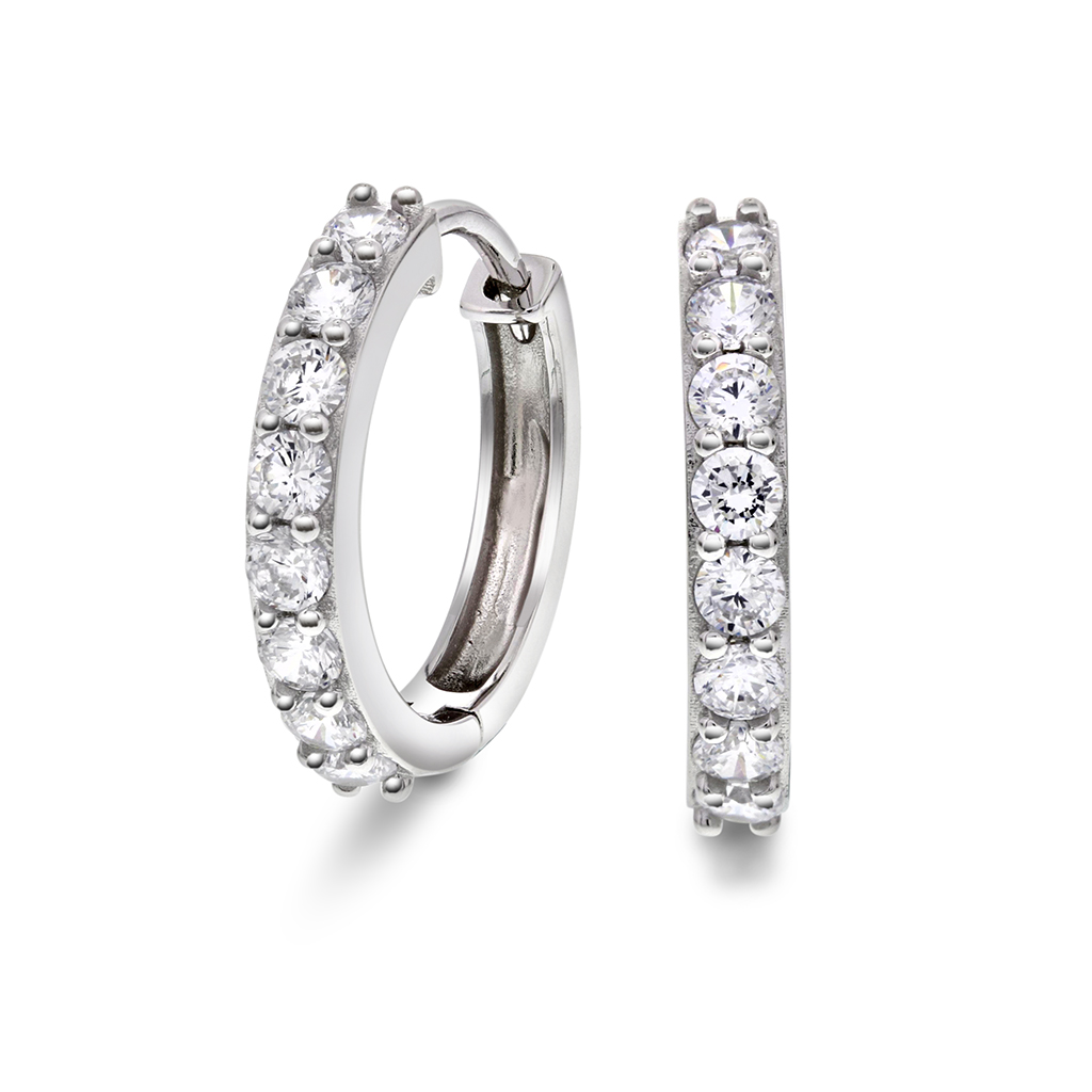 Pan Jewelry, Øreringer 925 i sølv med zirkonia