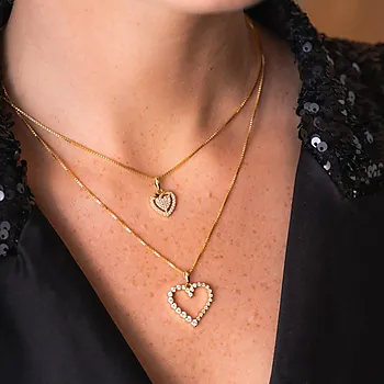 Bilde nummer 2 av Pan Jewelry, Smykke i forgylt 925 sølv med hjerte og zirkonia