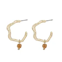 Cat øreringer i forgylt messing med glassperle