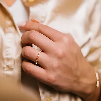 Bilde nummer 3 av Pan Jewelry, Ring i forgylt 925 sølv med champagnefarget zirkonia