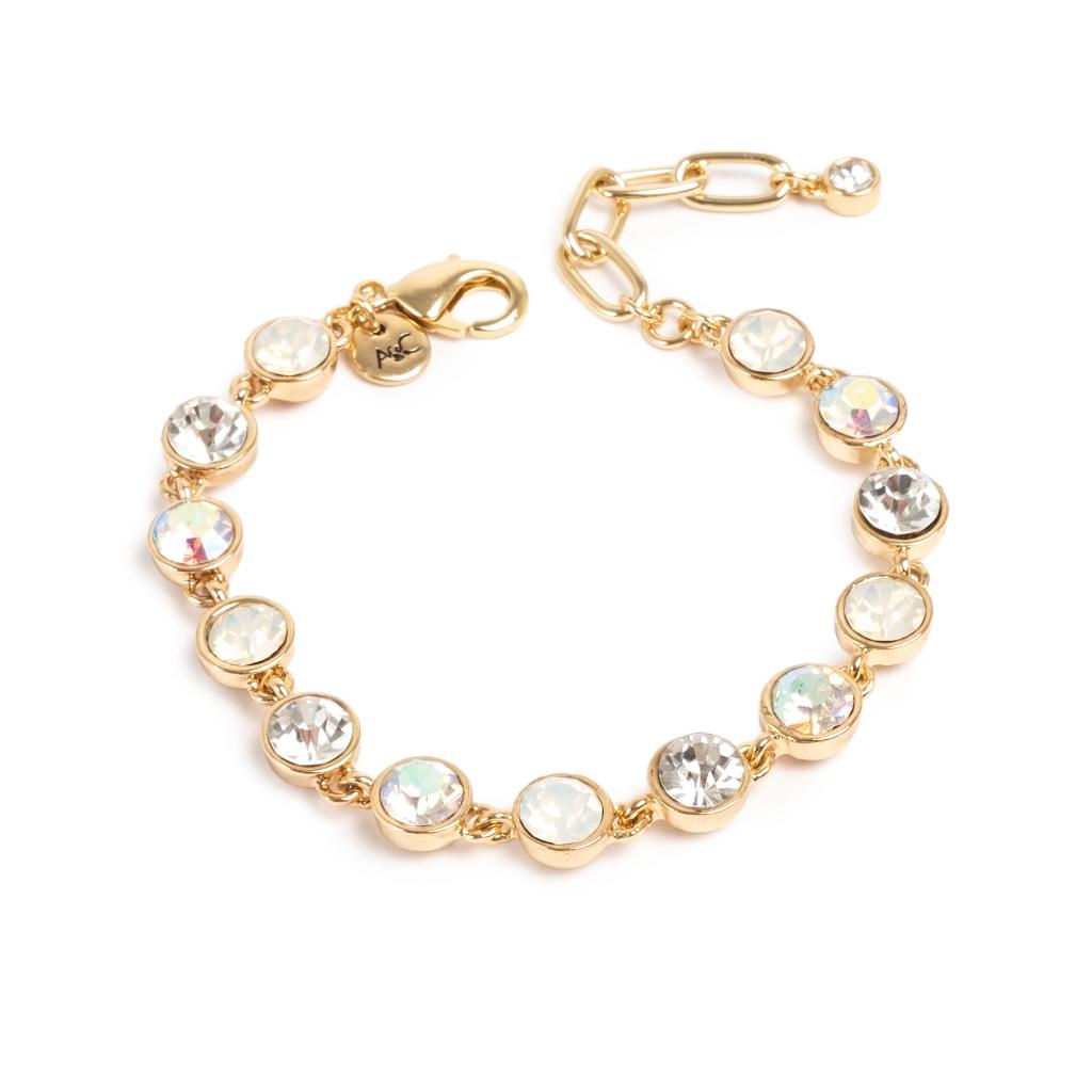 Solstice armbånd i forgylt messing med opal