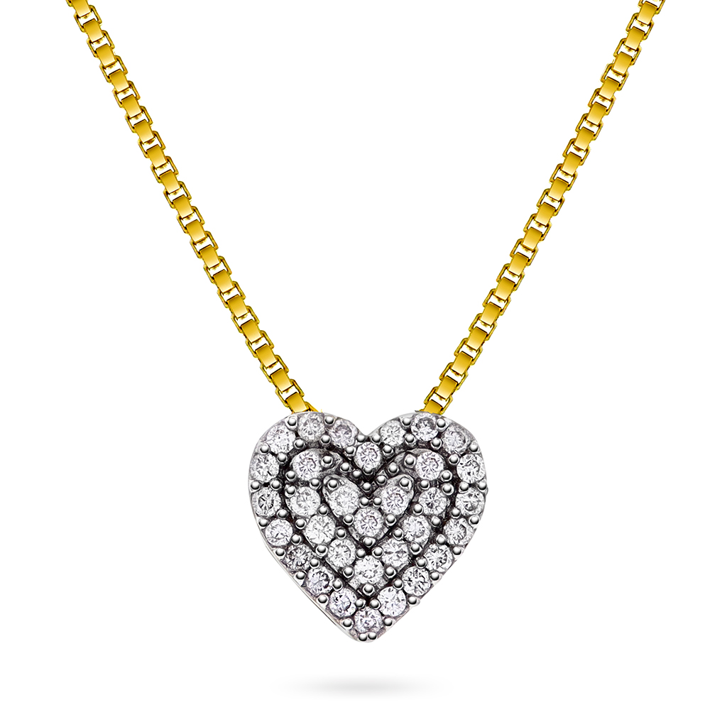 Mille diamantsmykke i 375 gult gull 0,08 ct