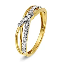Diamantring i 585 gult gull 0,21 ct