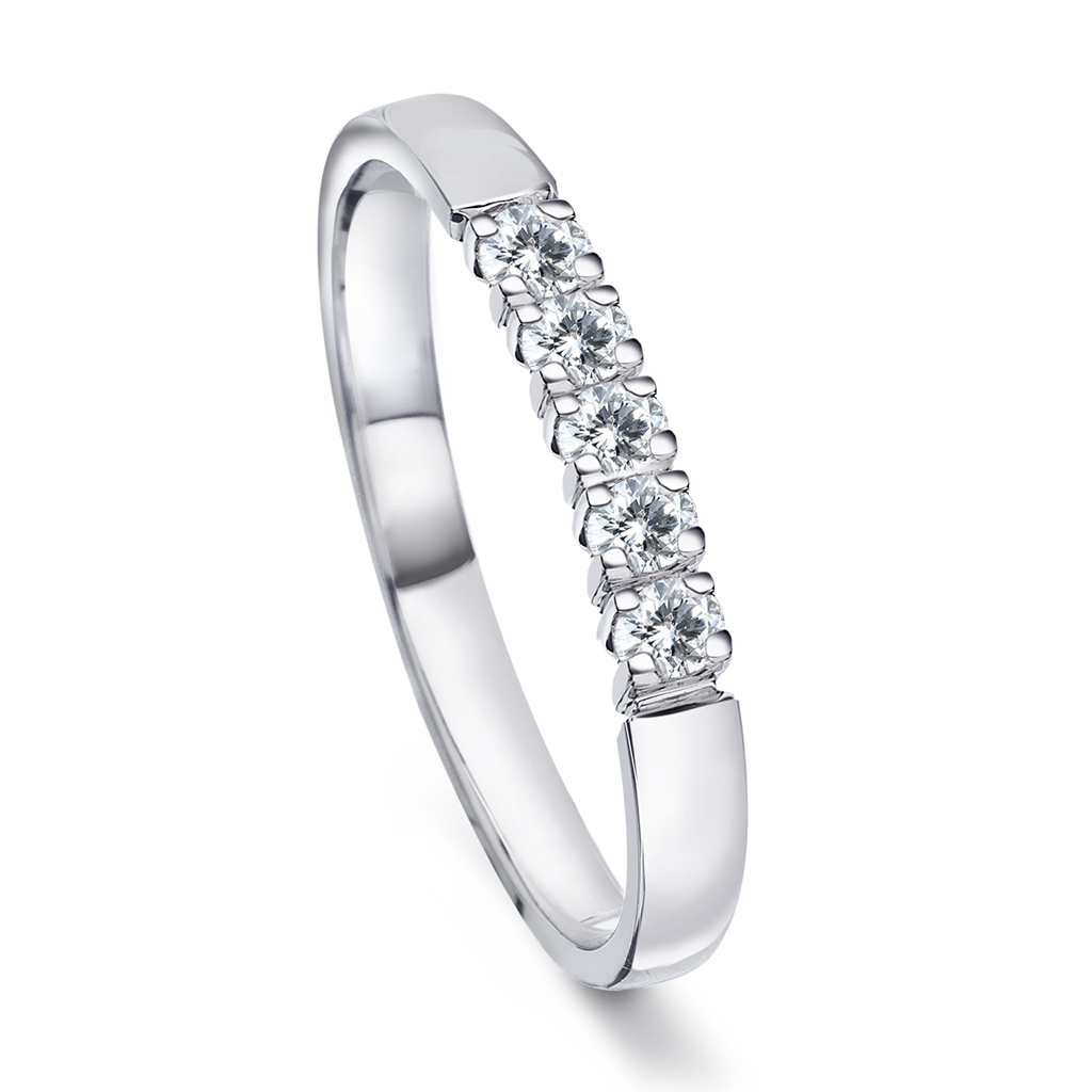 Pan Jewelry, Angelica alliansering i 585 hvitt gull med diamanter 0,50 ct WSI